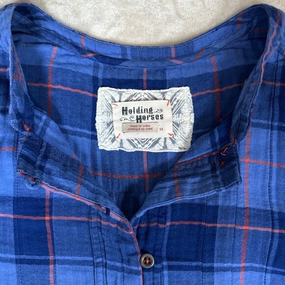 Anthropologie Holding Horses Plaid Halfpenny Gauze Hi-Lo Tunic - Picture 6 of 15